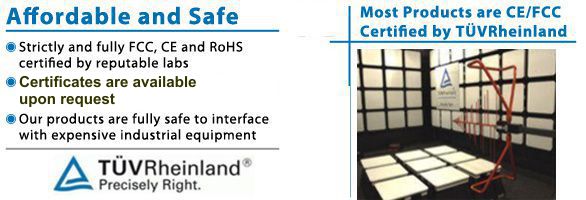 Safely FCC, CE and RoHS Certified as well as TUV tested